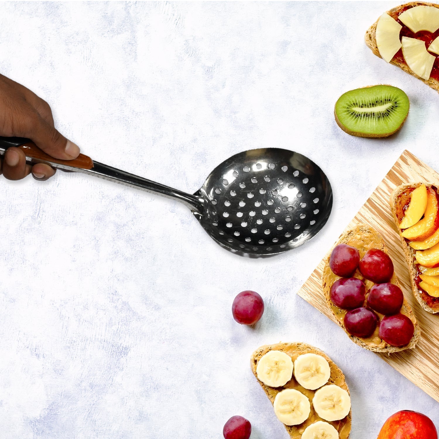 7001 Kitchen Stainless Steel Best Skimmer Slotted Spoon-Cooking Utensils with Heat Resistant Plastic Handle 7001 Kitchen Stainless Steel Best Skimmer Slotted Spoon-Cooking Utensils with Heat Resistant Plastic Handle
